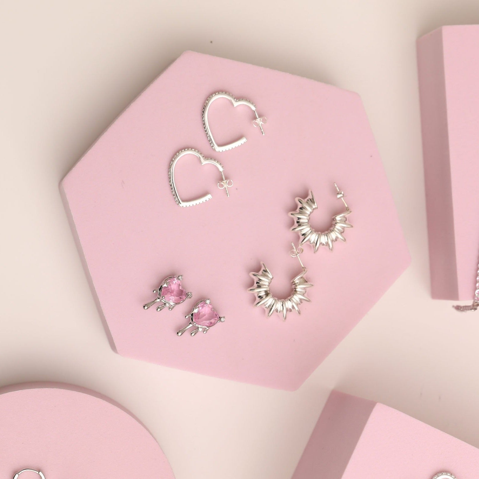 Pave Heart Earrings