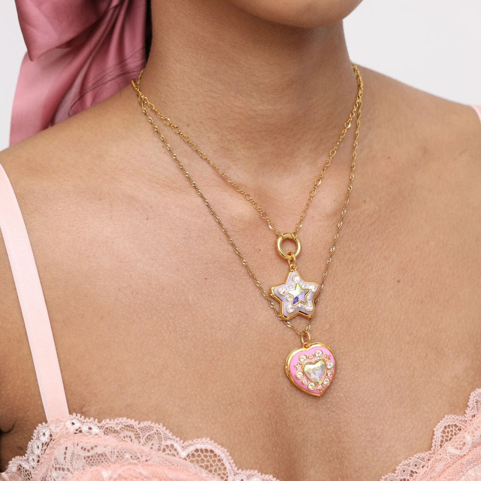 Starlight Locket Necklace Gold