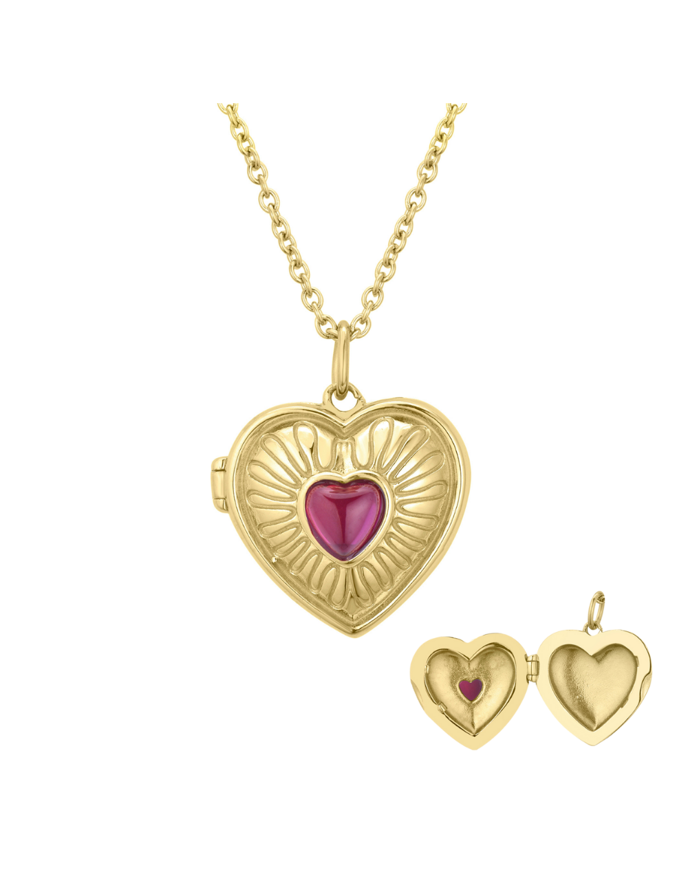 Lovers Locket Necklace Gold