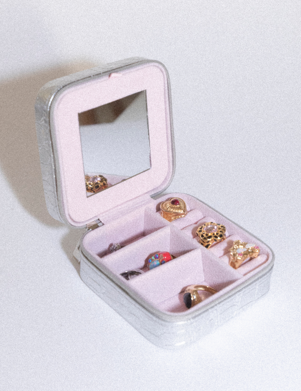 Metallic Jewellery Travel Case