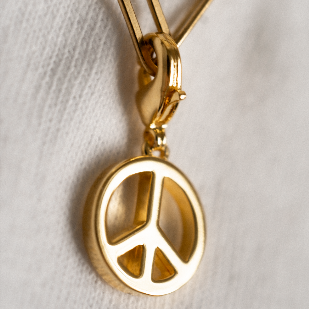 Peace Sign Charm Gold