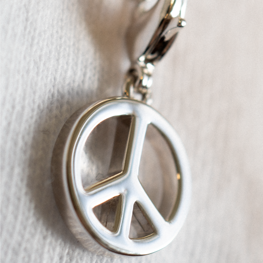 Peace Sign Charm Silver