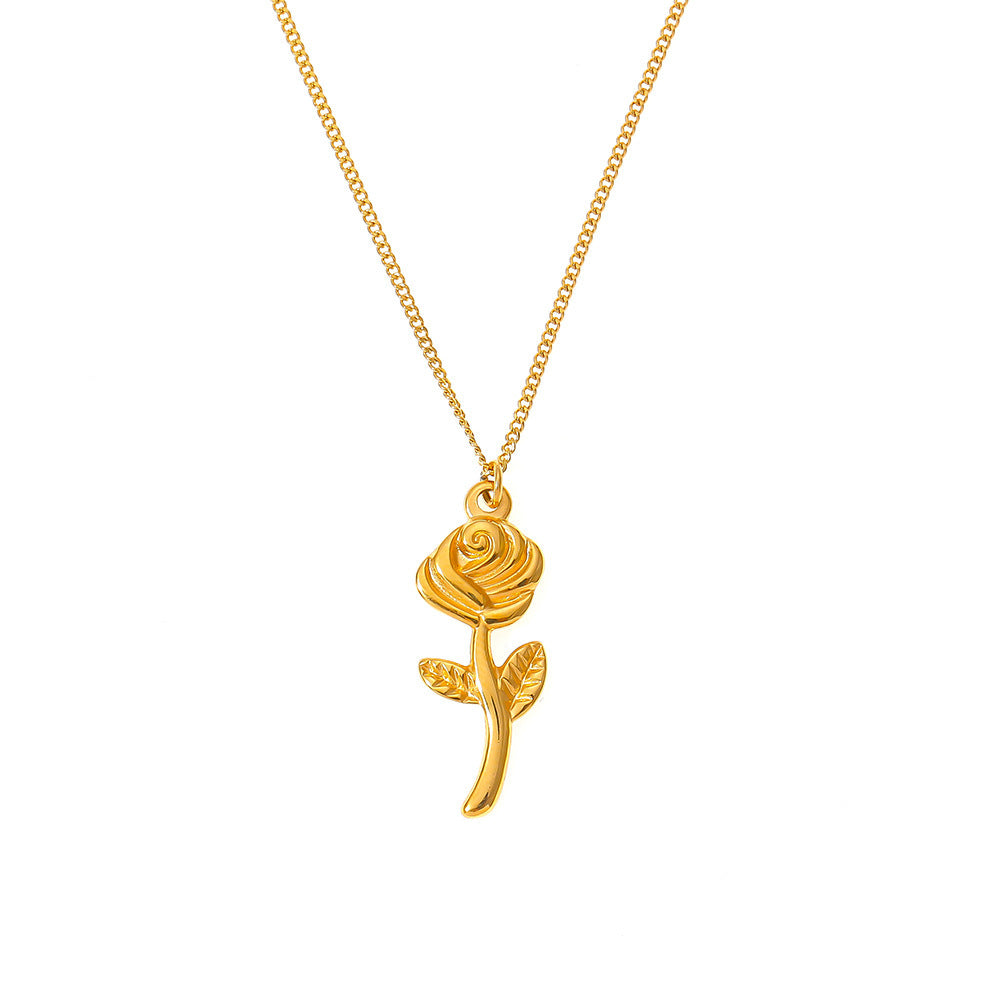 Riot Rose Necklace Gold