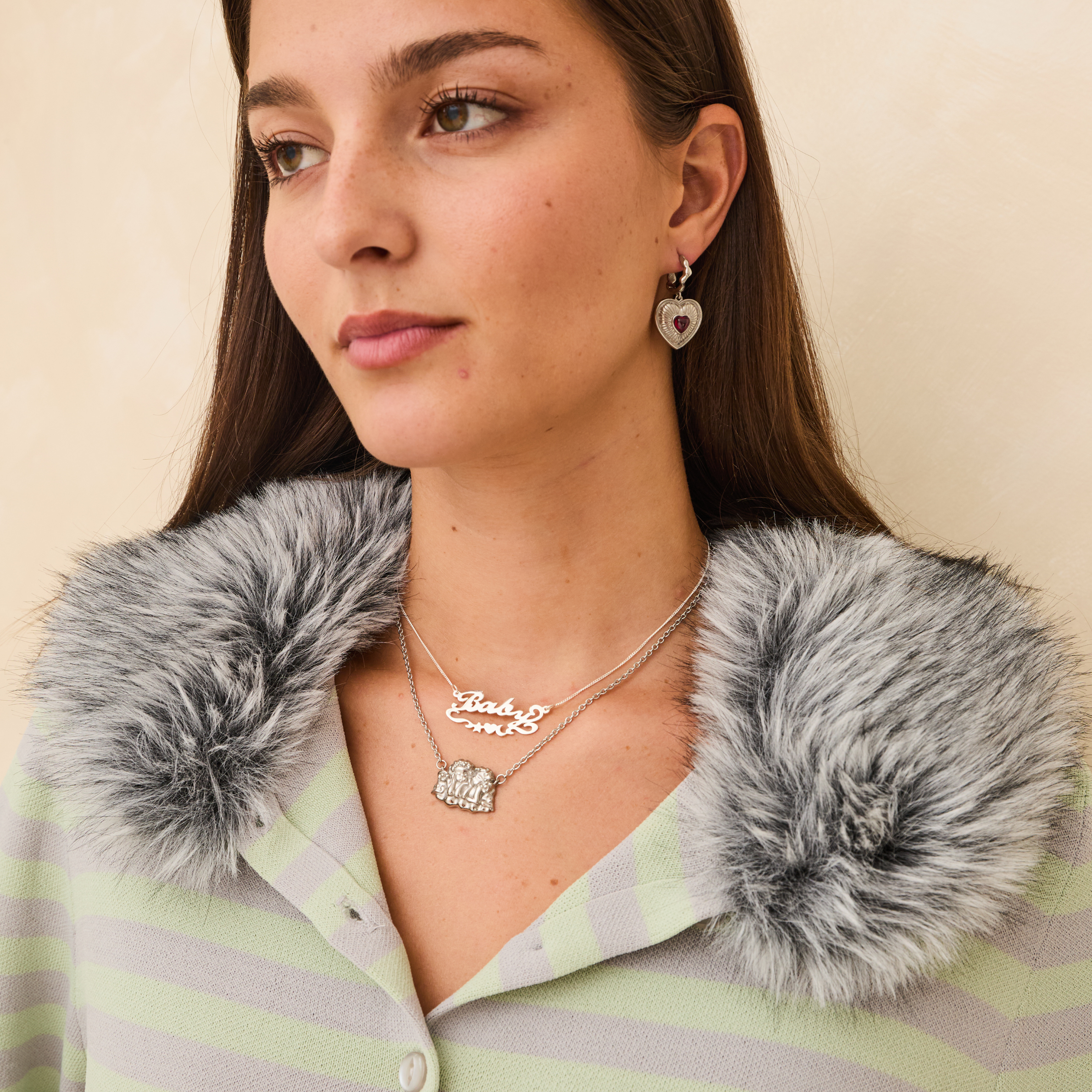 Cherub Necklace Silver