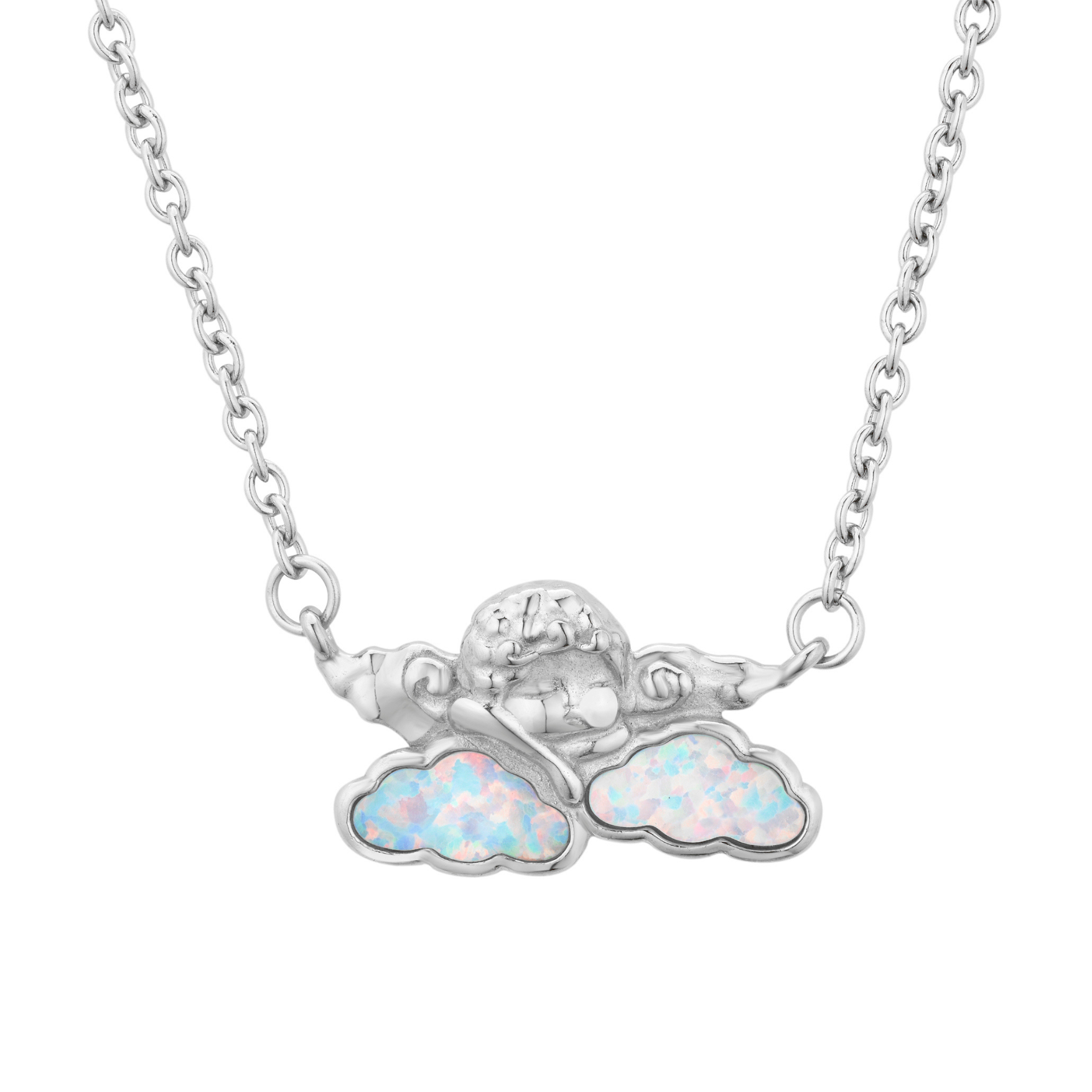 Cherub Opal Cloud Necklace Silver