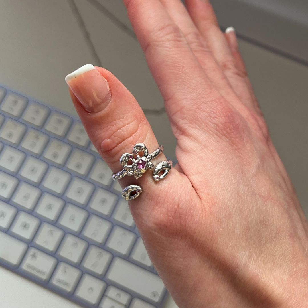 Cancer Ring Silver