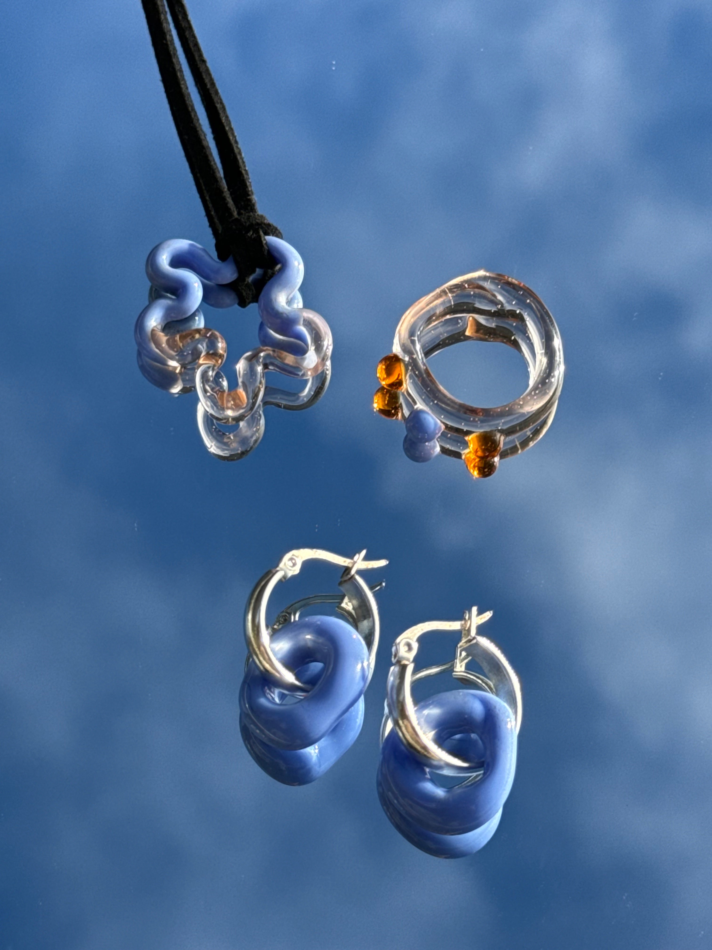 Sweet Thing Murano Glass Squiggle Rope Tie Necklace