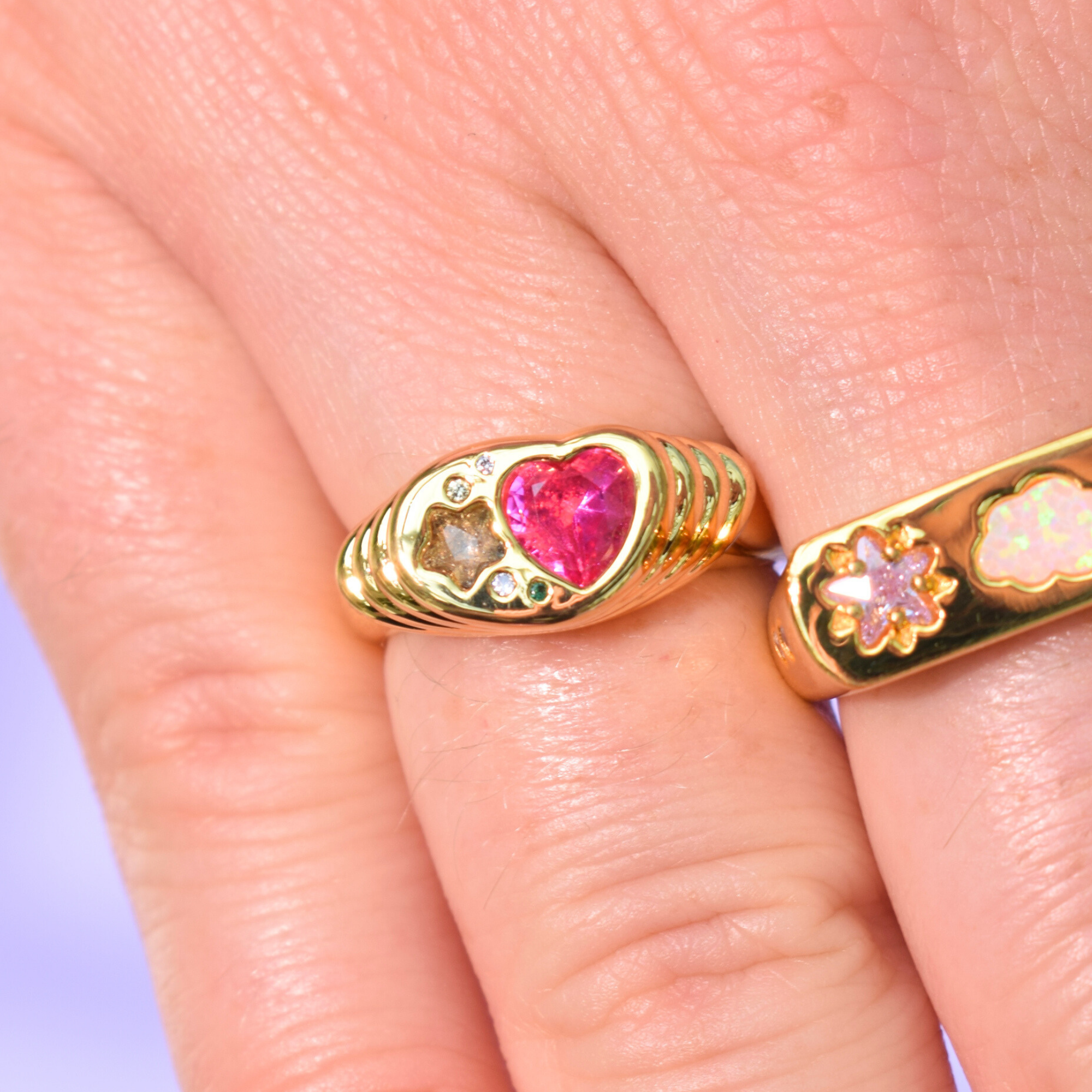 Ziggy Starburst Pinky Ring Gold