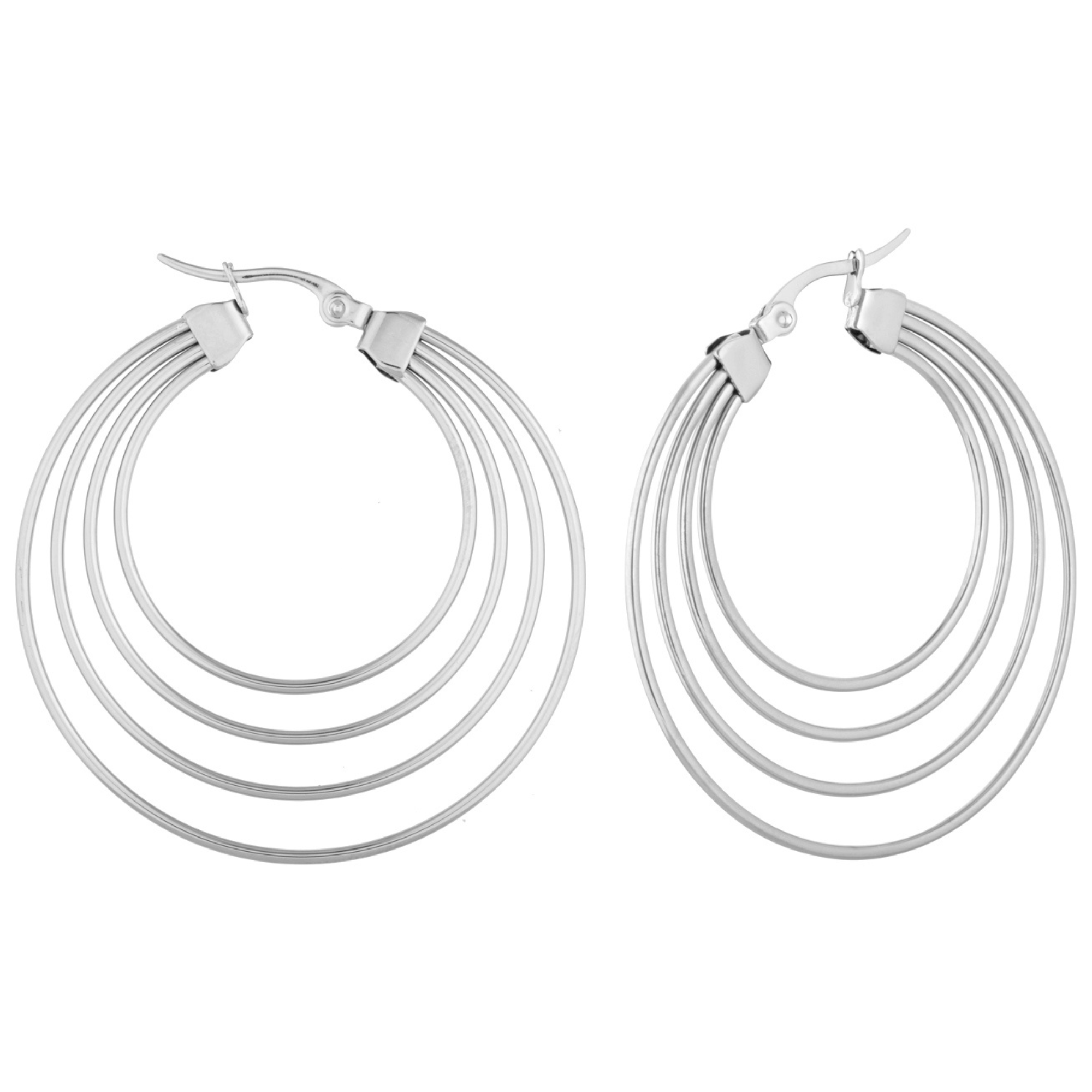 Spiral Hoop Earrings Silver