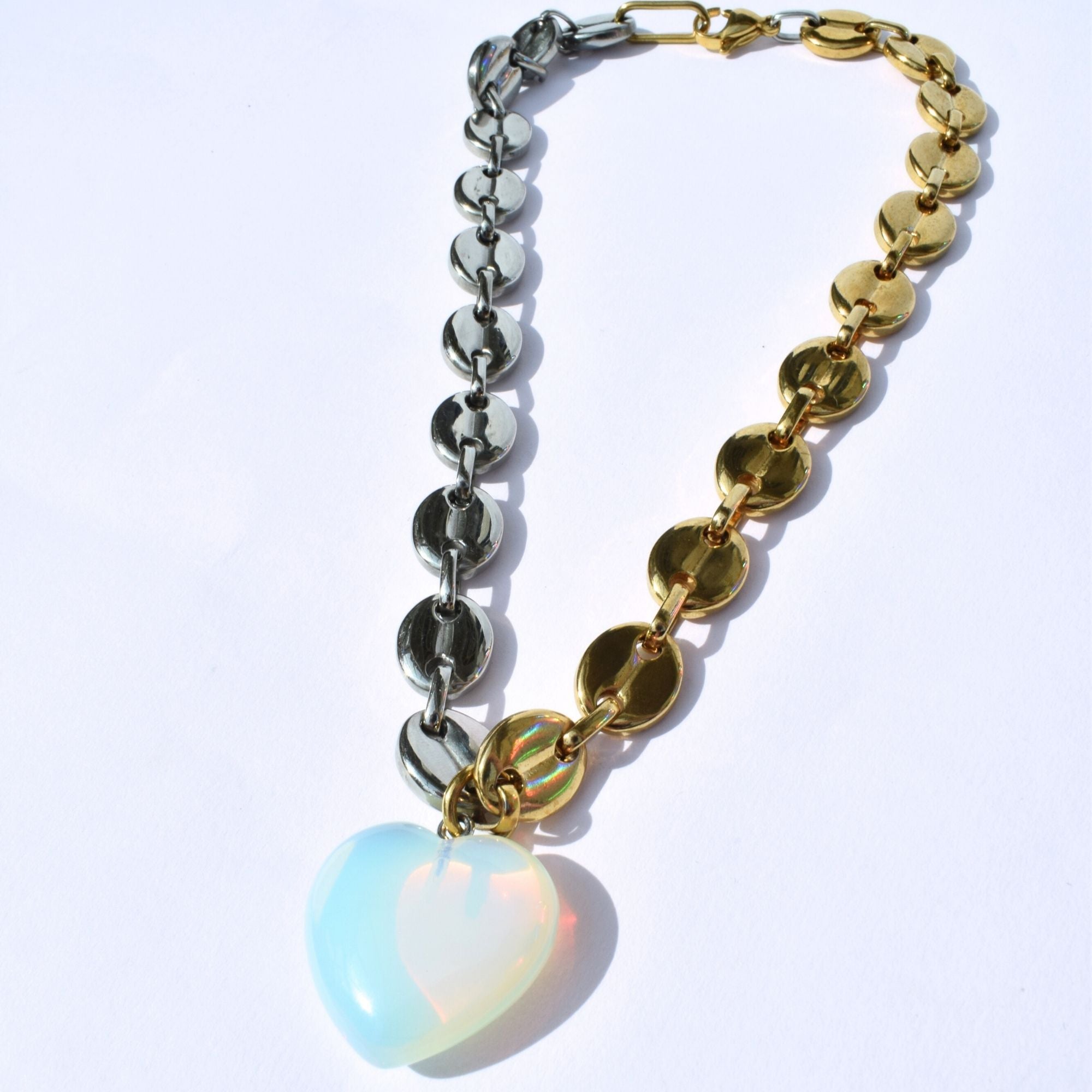 Pearly Jumbo Heart Necklace