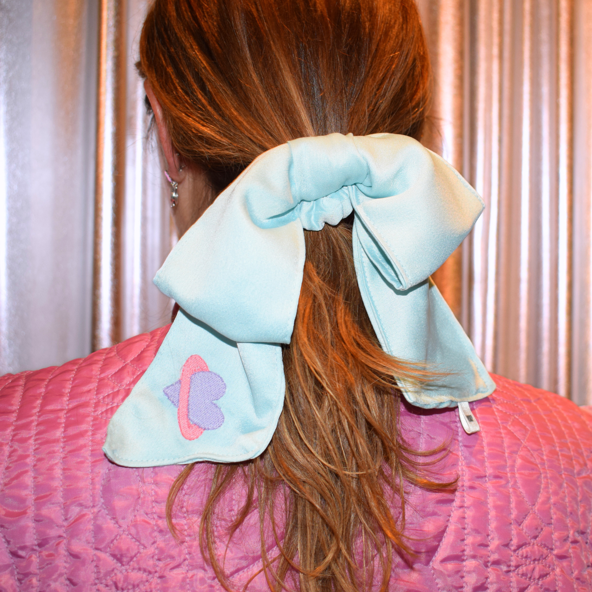Sky Blue July Child x Roop Bow Scrunchie