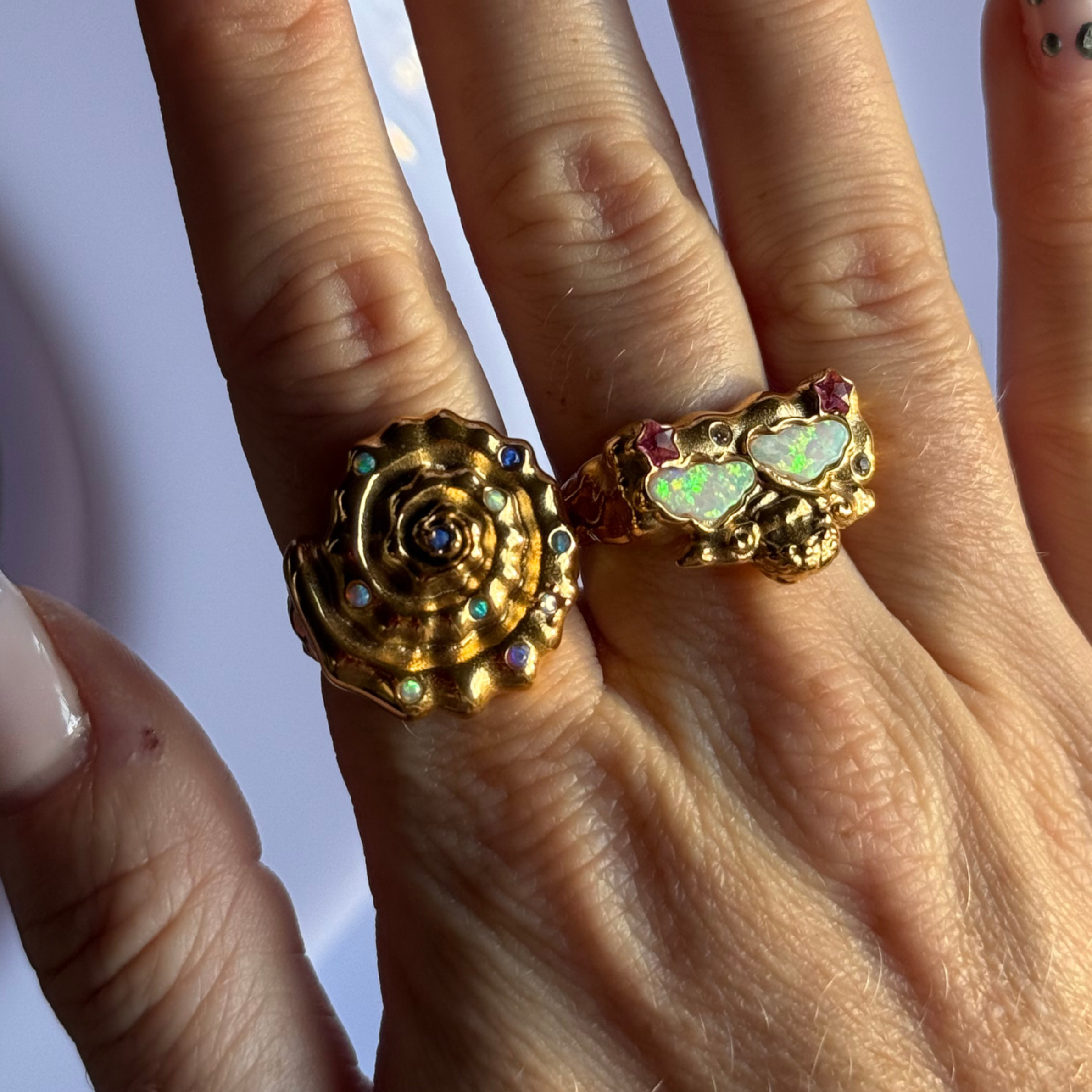Spirals Shell Ring Gold