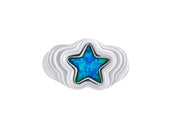 Starstruck Blue Opal Ring Silver