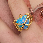 Heart in Orbit Ring Gold