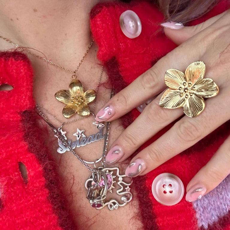 Forget Me Not Necklace Gold