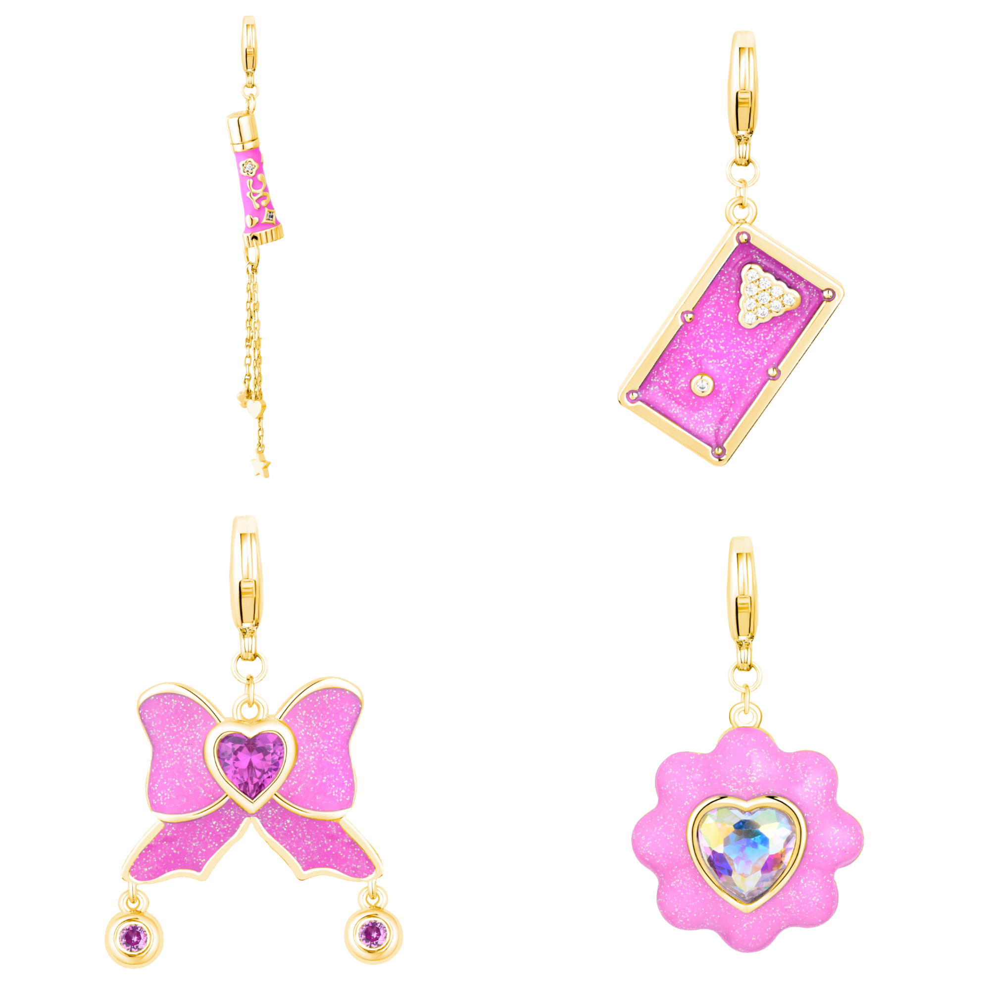 Pretty In Pink Charm Set- Gold