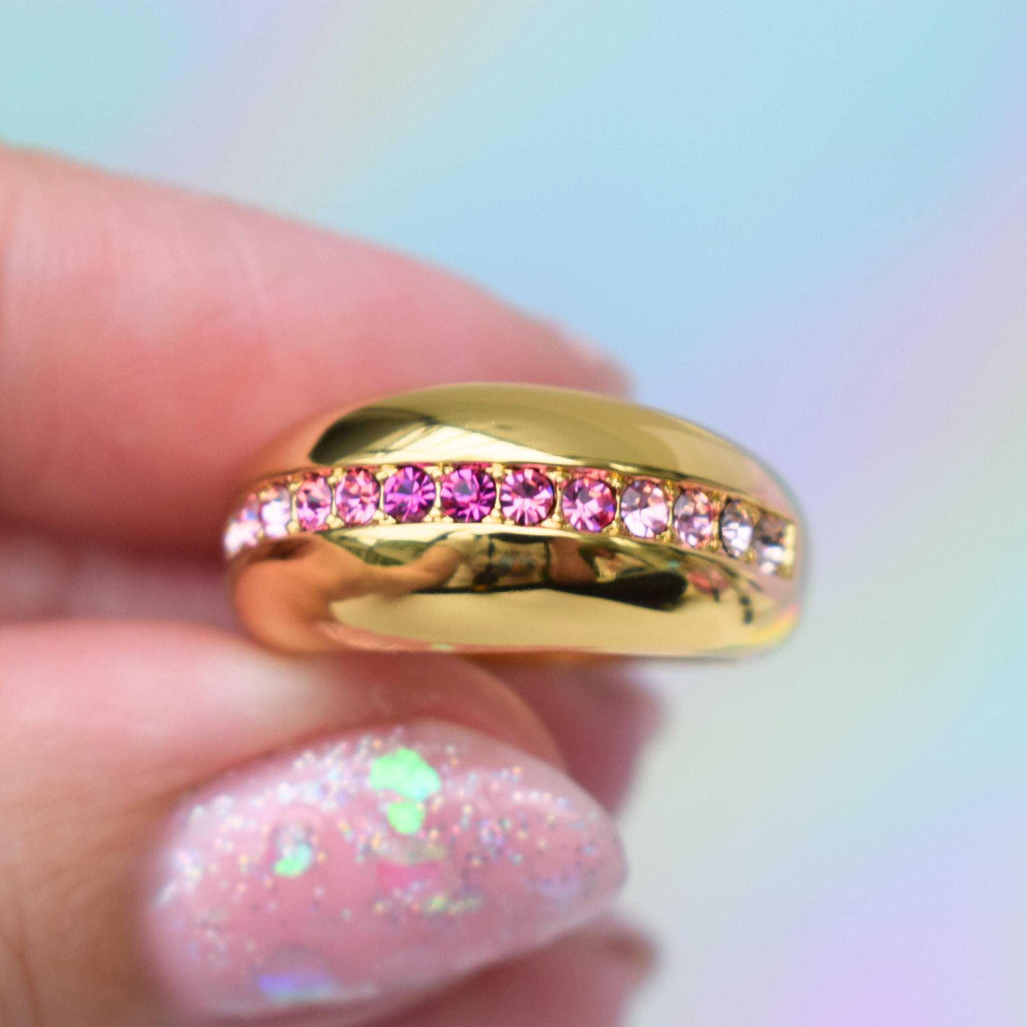 Ombre Pave Signet Ring