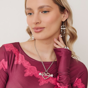 Amor Drop Dangle Earrings Silver