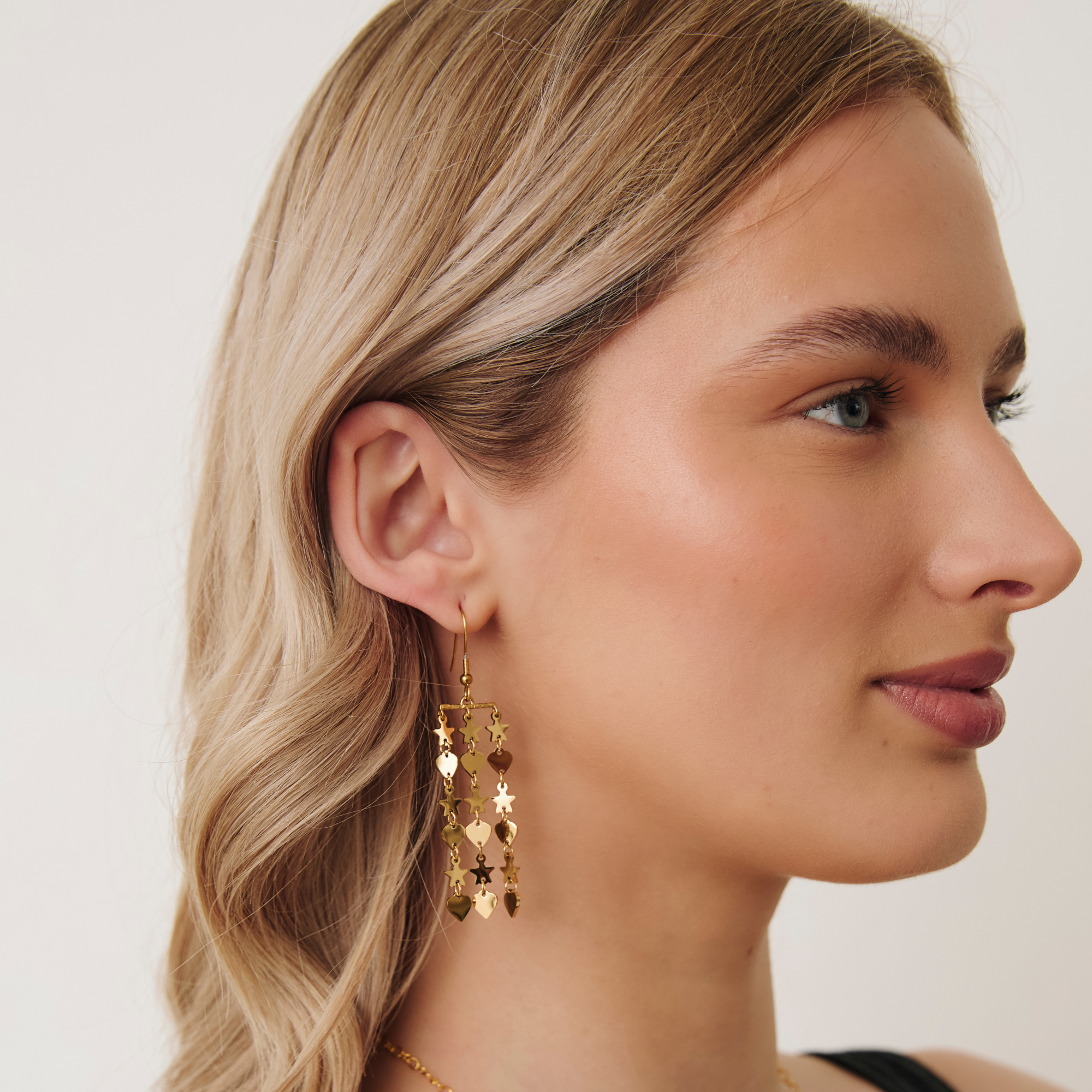 Amor Drop Dangle Earrings Gold