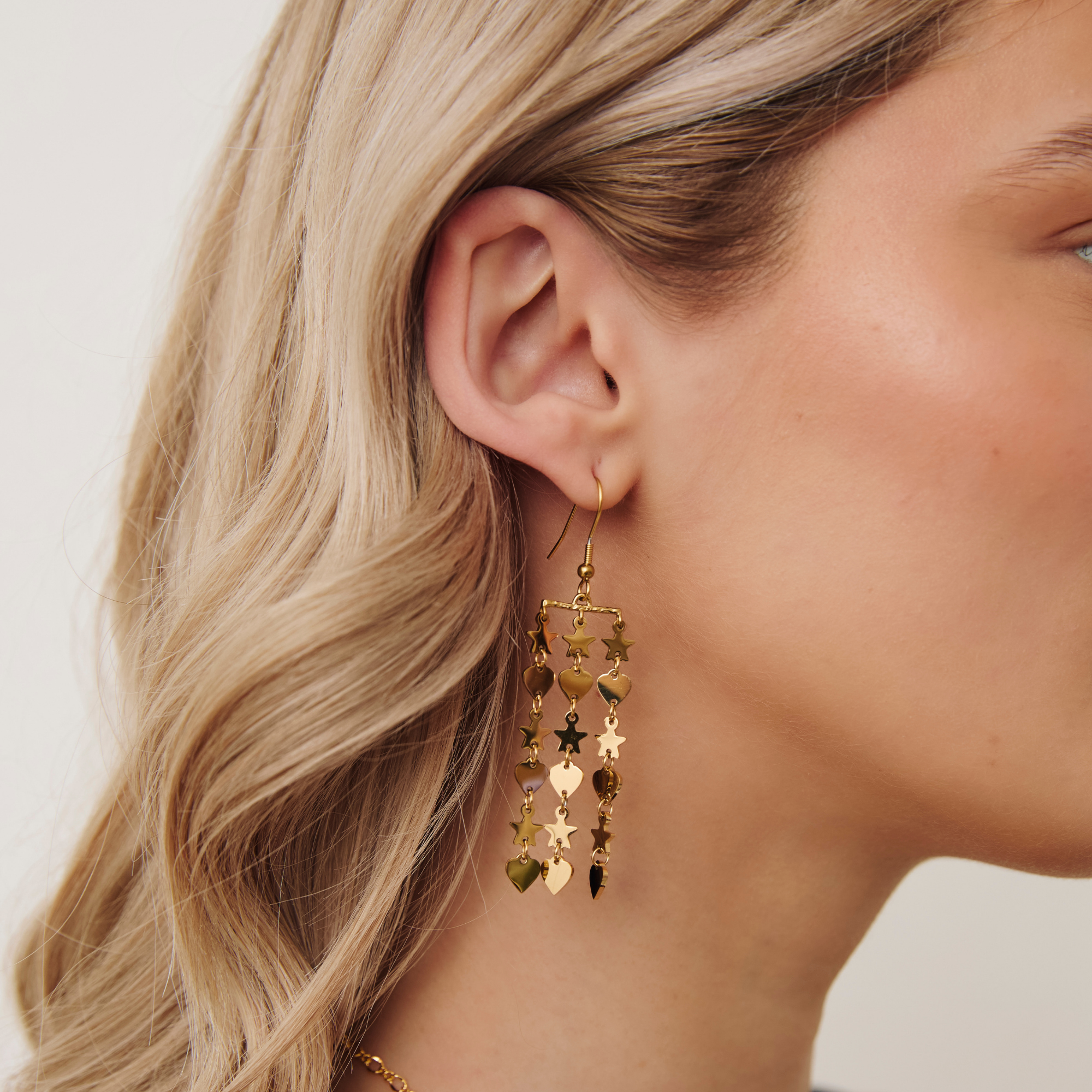 Amor Drop Dangle Earrings Gold