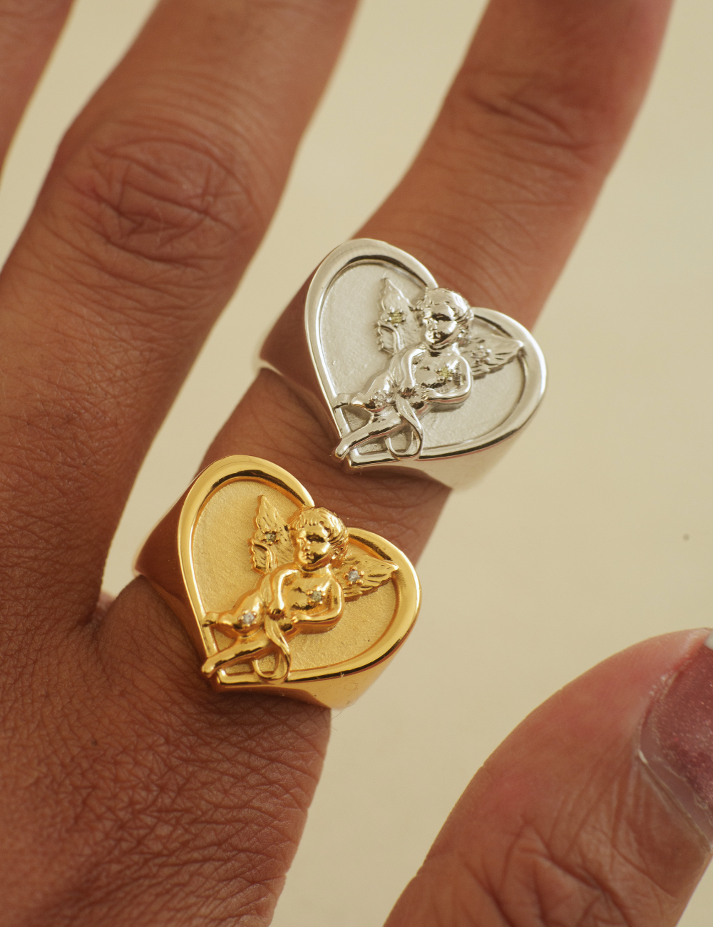 Cherub Love Silver Ring and Exclusive Sticker Sheet