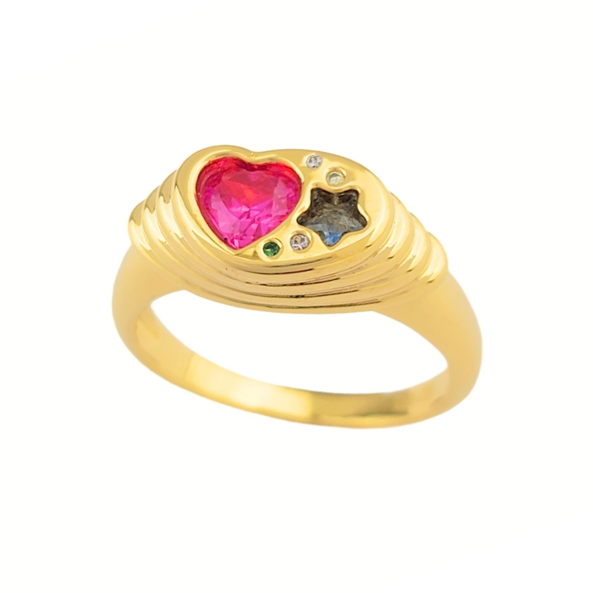 Ziggy Starburst Pinky Ring Gold