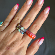 Groovy Pink Orange Wavey Ring