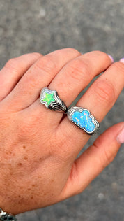 Head In The Clouds Blue Opal Silver