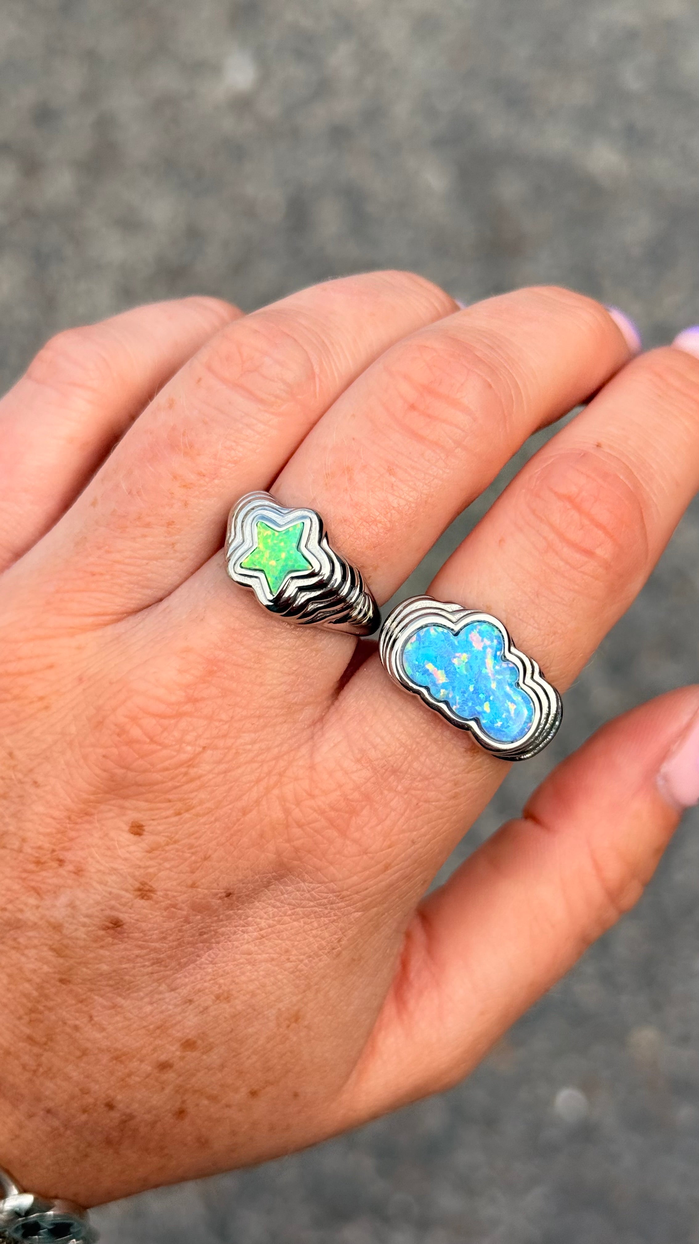 Head In The Clouds Blue Opal Silver