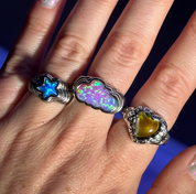 Starstruck Blue Opal Ring Silver