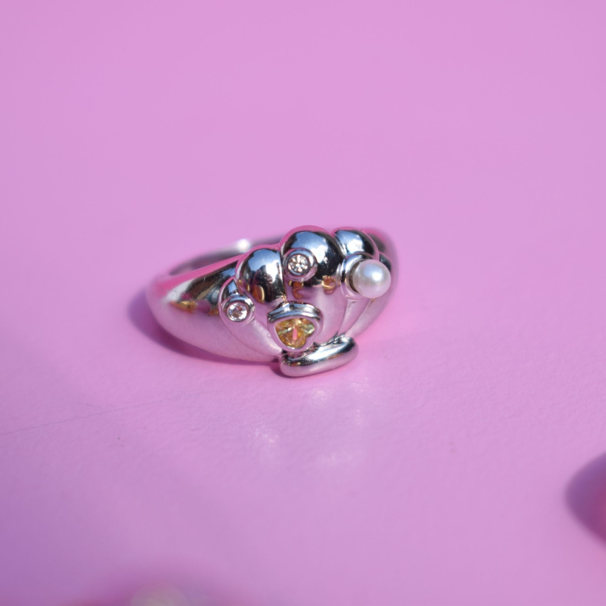 Love Pearls Shells Silver Ring