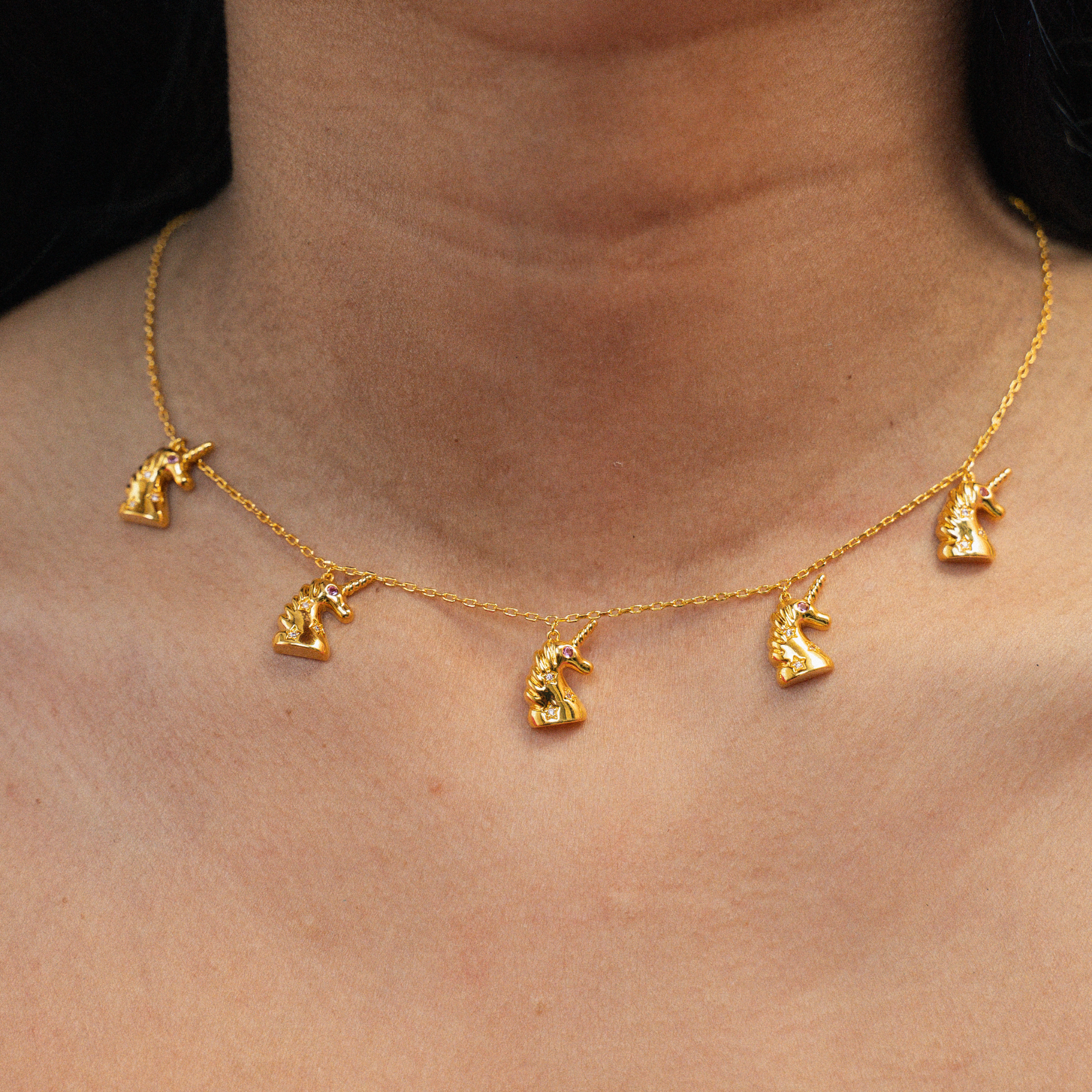 Funfair Unicorn Necklace Gold