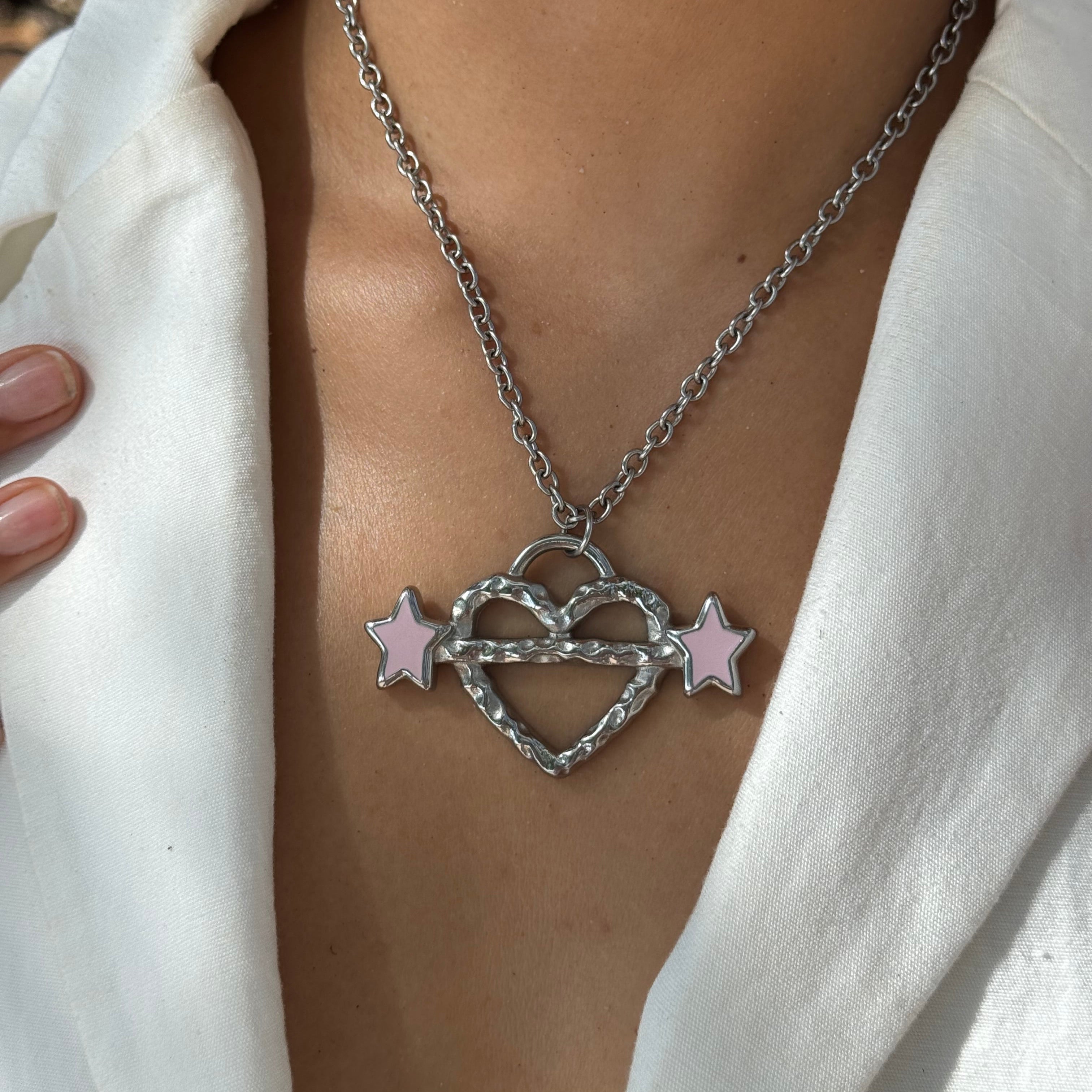 Heart Piercer XL Necklace Silver