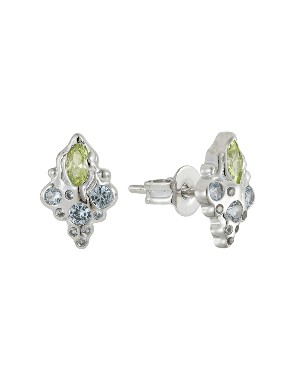 Alien Drip Earrings Silver