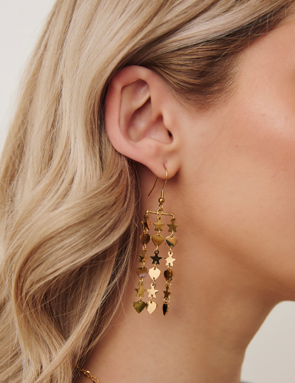 Amor Drop Dangle Earrings Gold
