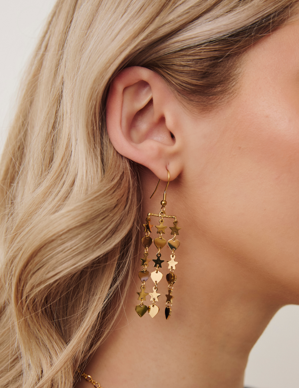 Amor Drop Dangle Earrings Gold