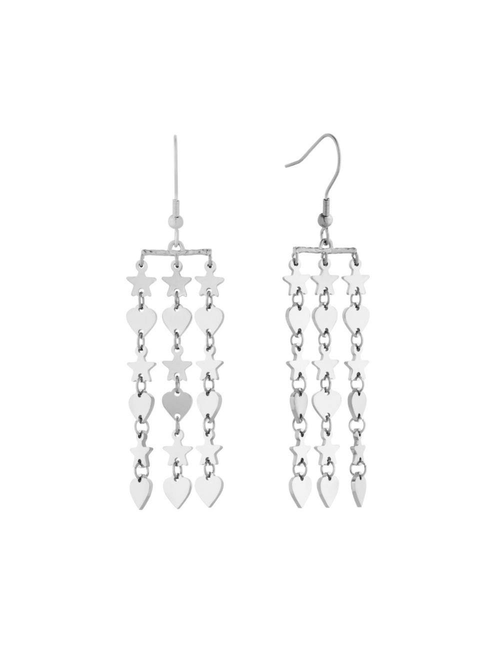 Amor Drop Dangle Earrings Silver