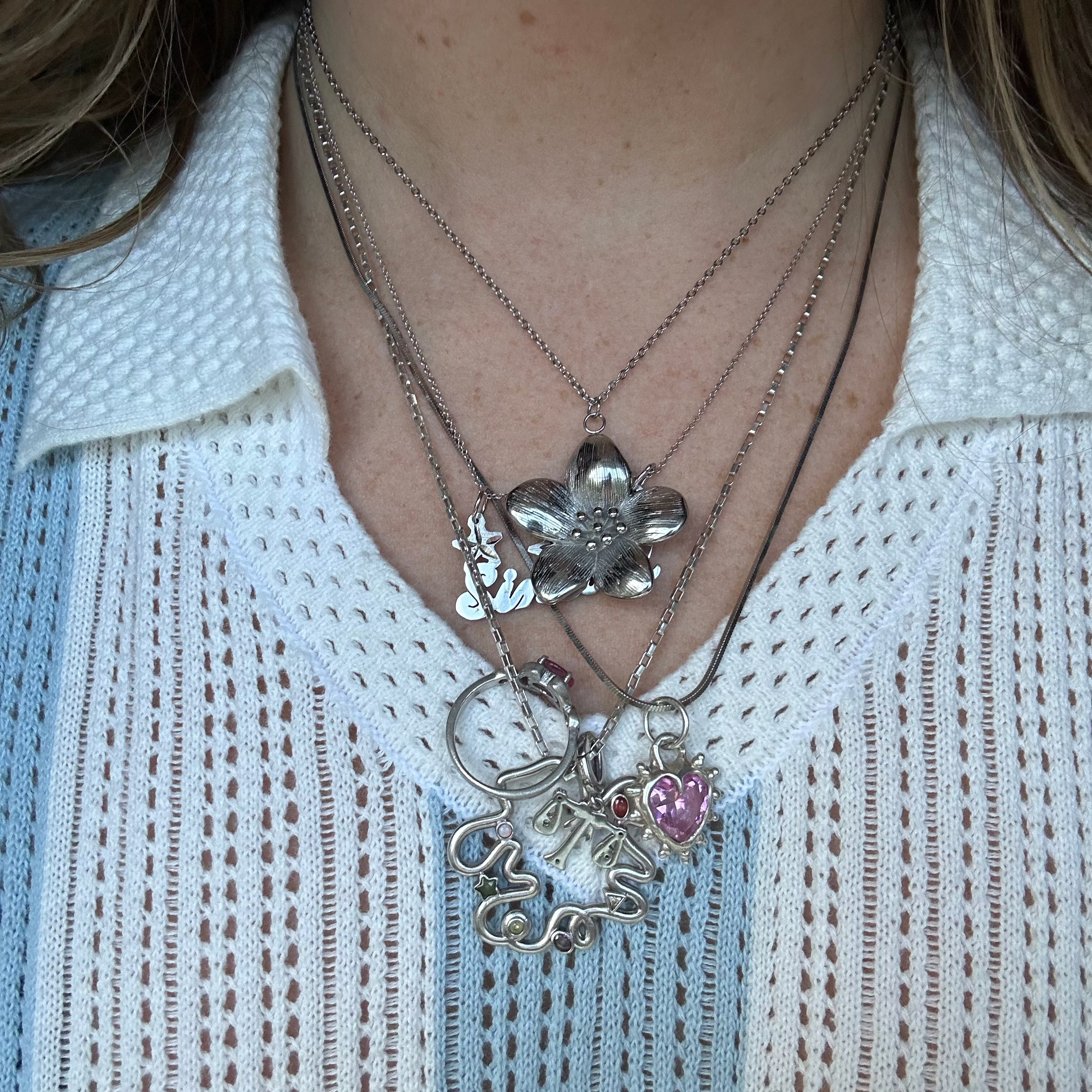 Forget Me Not Necklace Silver