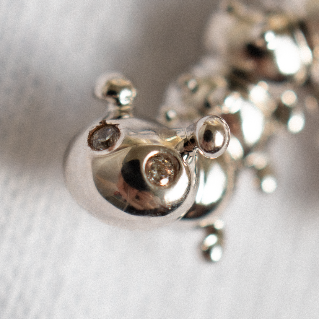 Caterpillar Charm Silver with Exclusive Sticker Sheet
