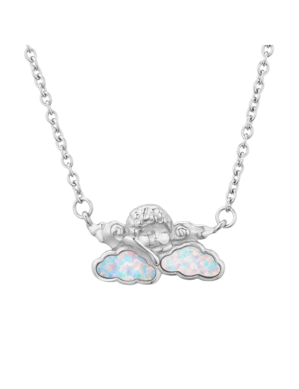 Cherub Opal Cloud Necklace Silver