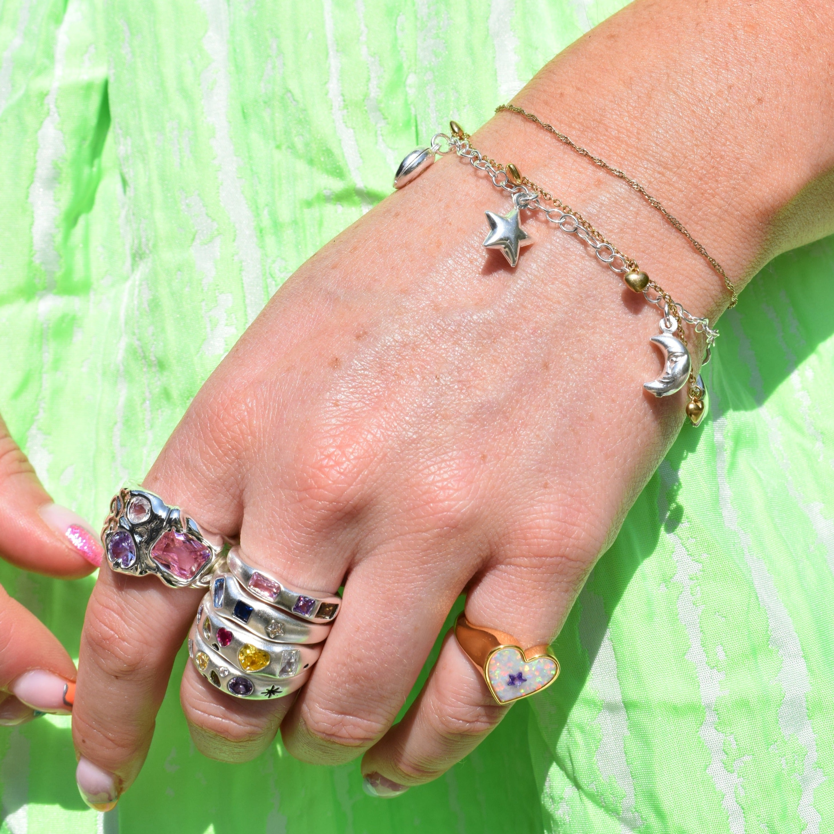 Stars and Moon Charm Bracelet