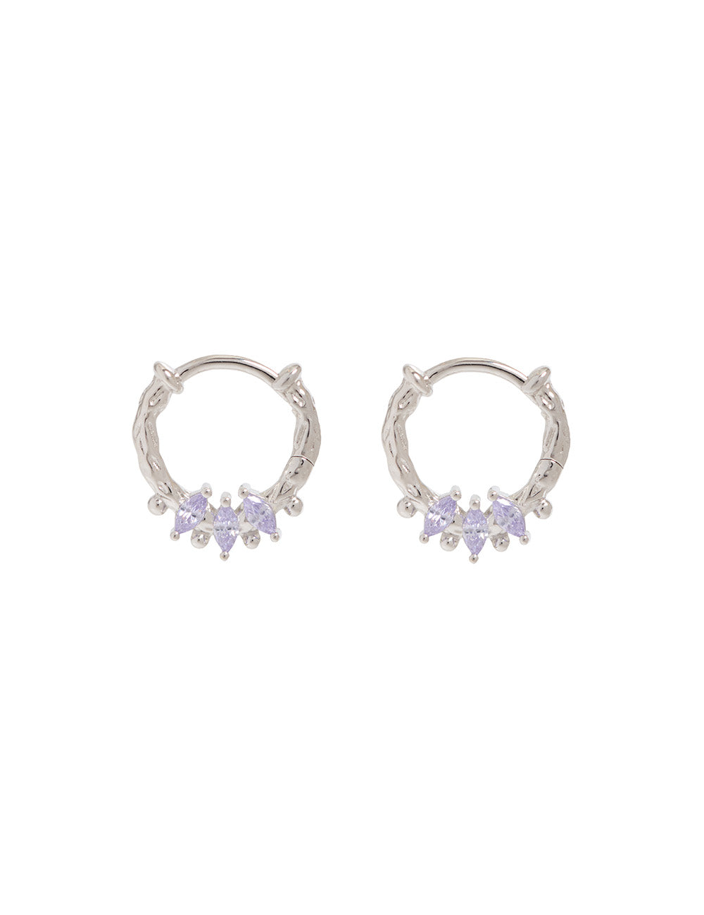 Lilac Helix Hoop Silver