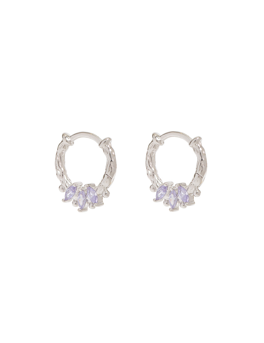 Lilac Helix Hoop Silver