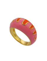 Groovy Pink Orange Wavey Ring