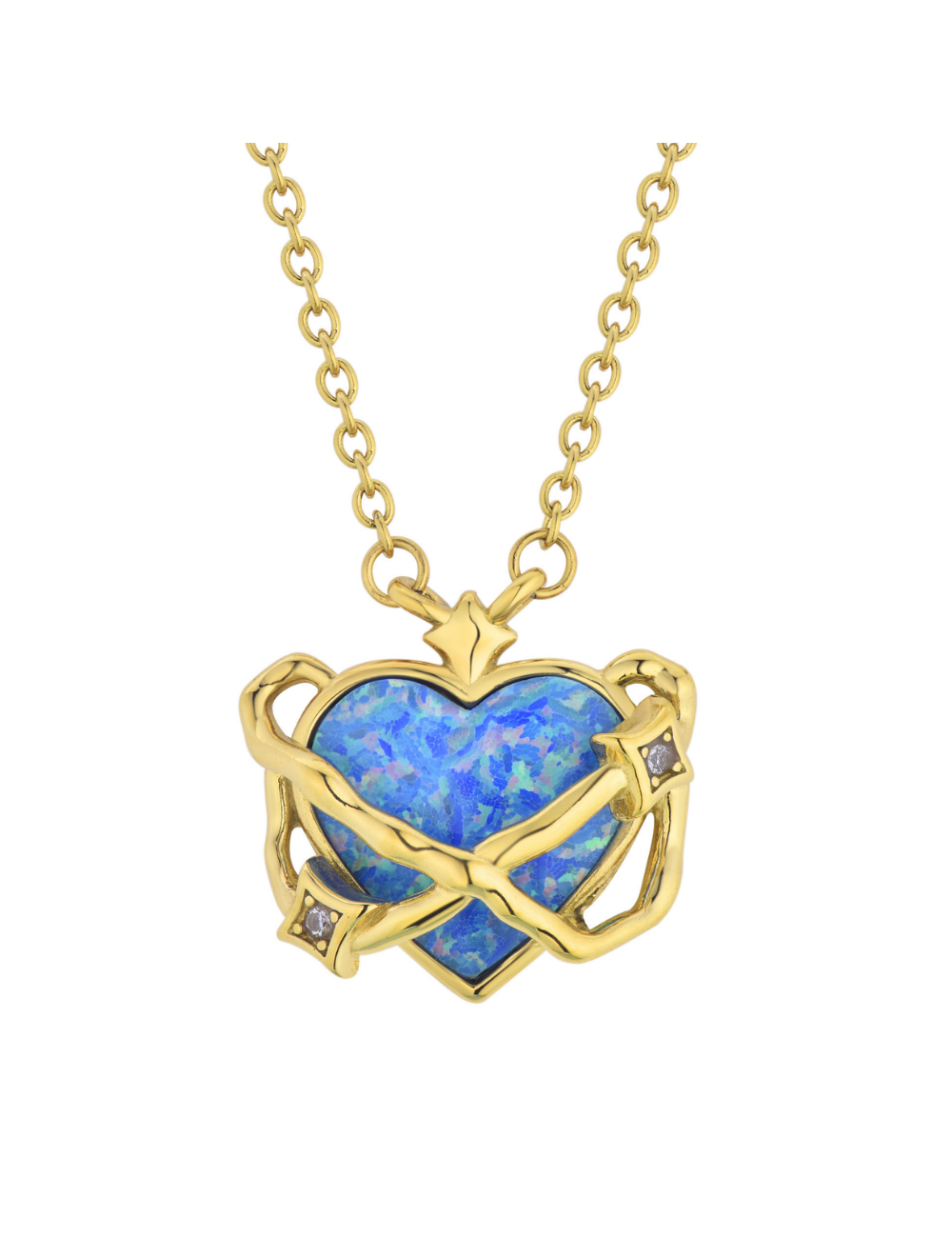 Heart in Orbit Necklace Gold