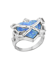 Heart in Orbit Ring Silver