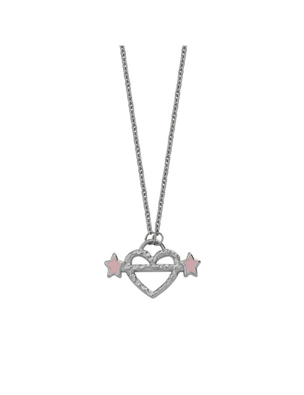 Heart Piercer Necklace Silver