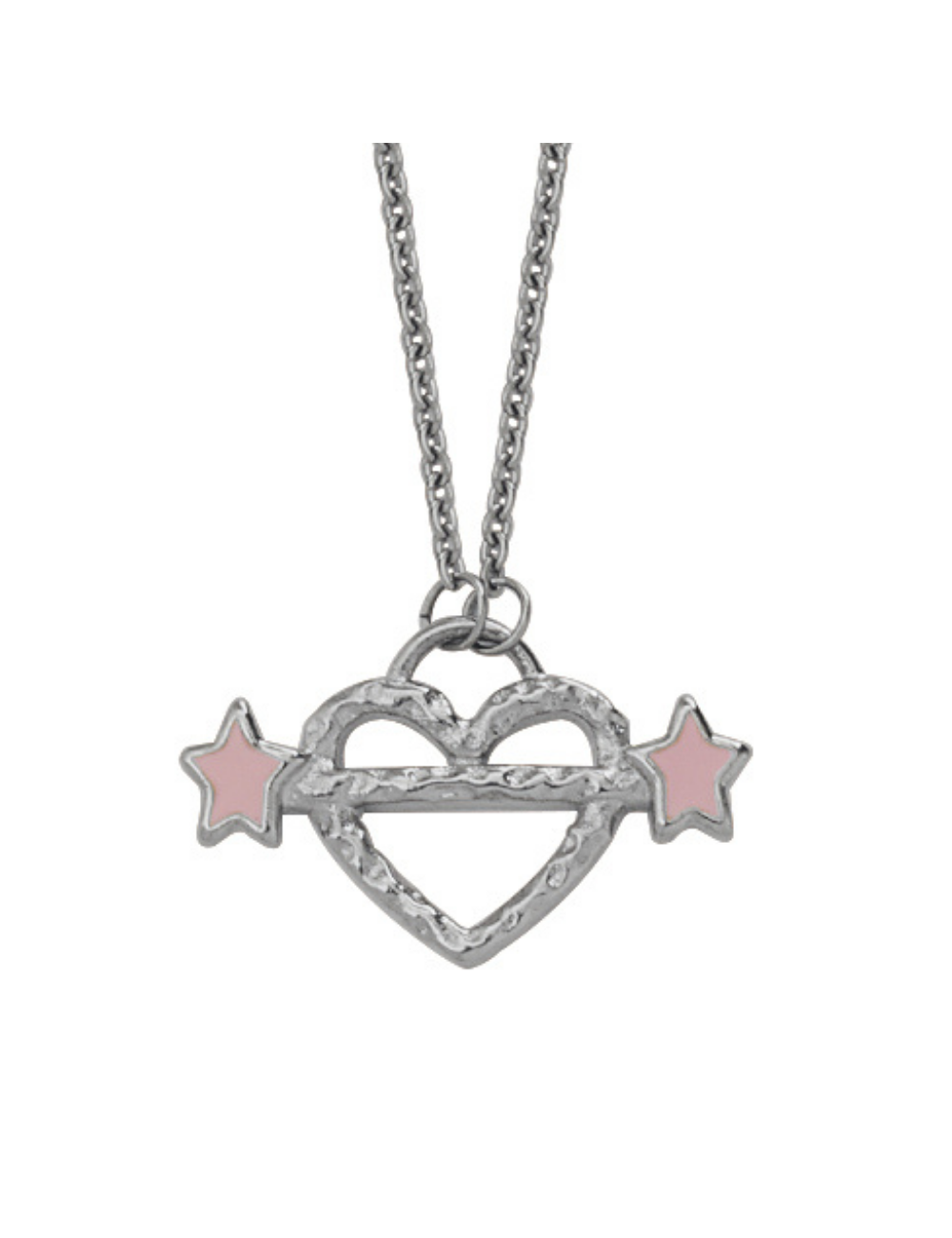 Heart Piercer Necklace Silver