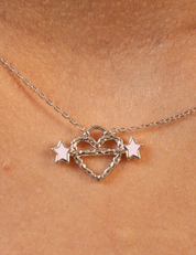 Heart Piercer Necklace Silver