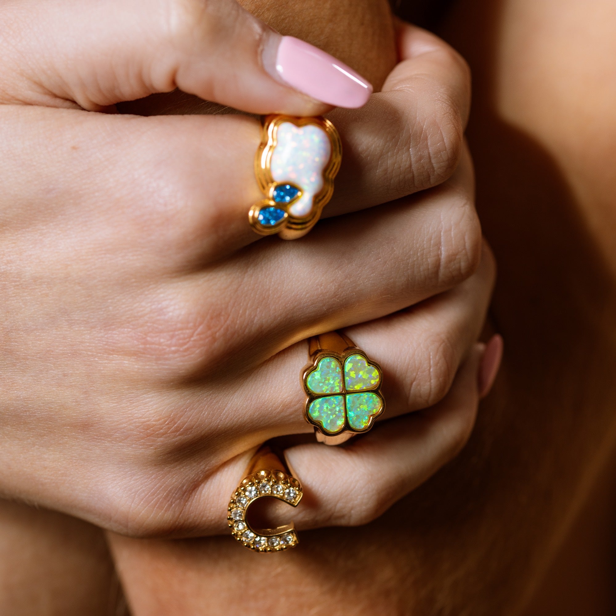 Cry Me A River White Opal Ring
